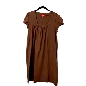 AK | ANNE KLEIN SPORTS | A LINE CAP SLEEVE DRESS | SZ S | BROWN